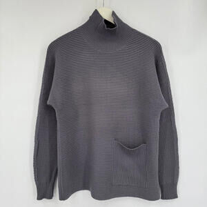 Women's Metric Knits New with Tags Fossil Gray Ribbed Mock Neck Sweater Medium